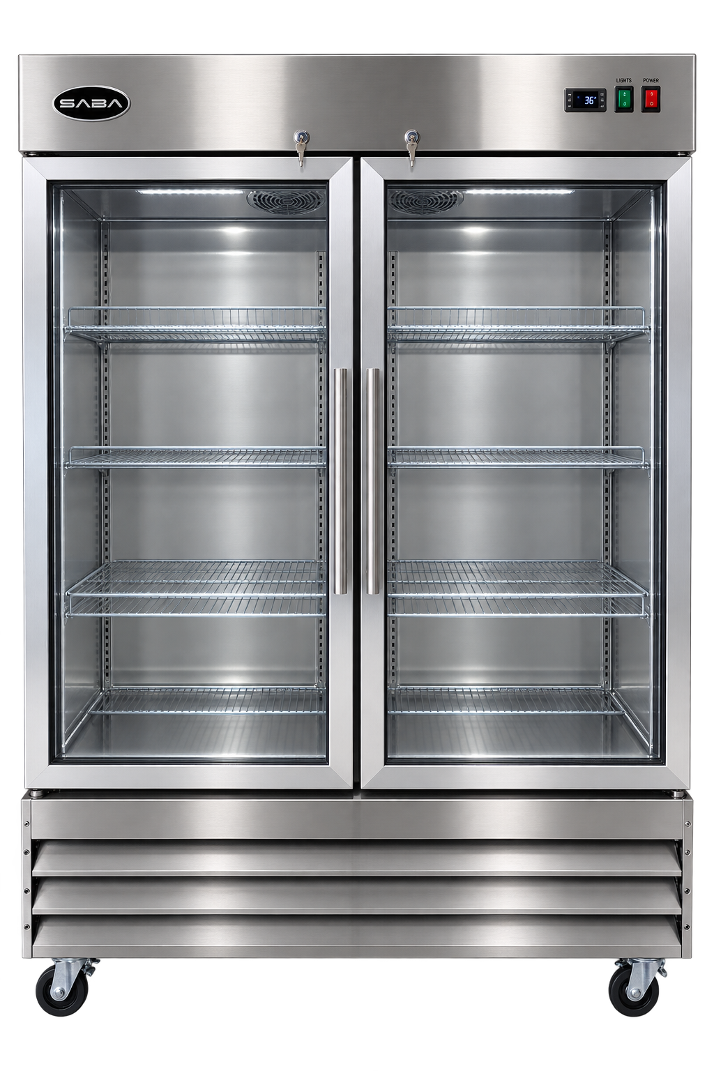 SABA S-47RG Stainless Steel 2-Door Refrigerator